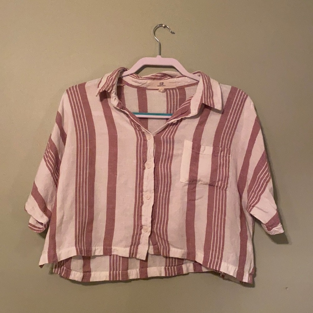 Cropped Flannel Shirt